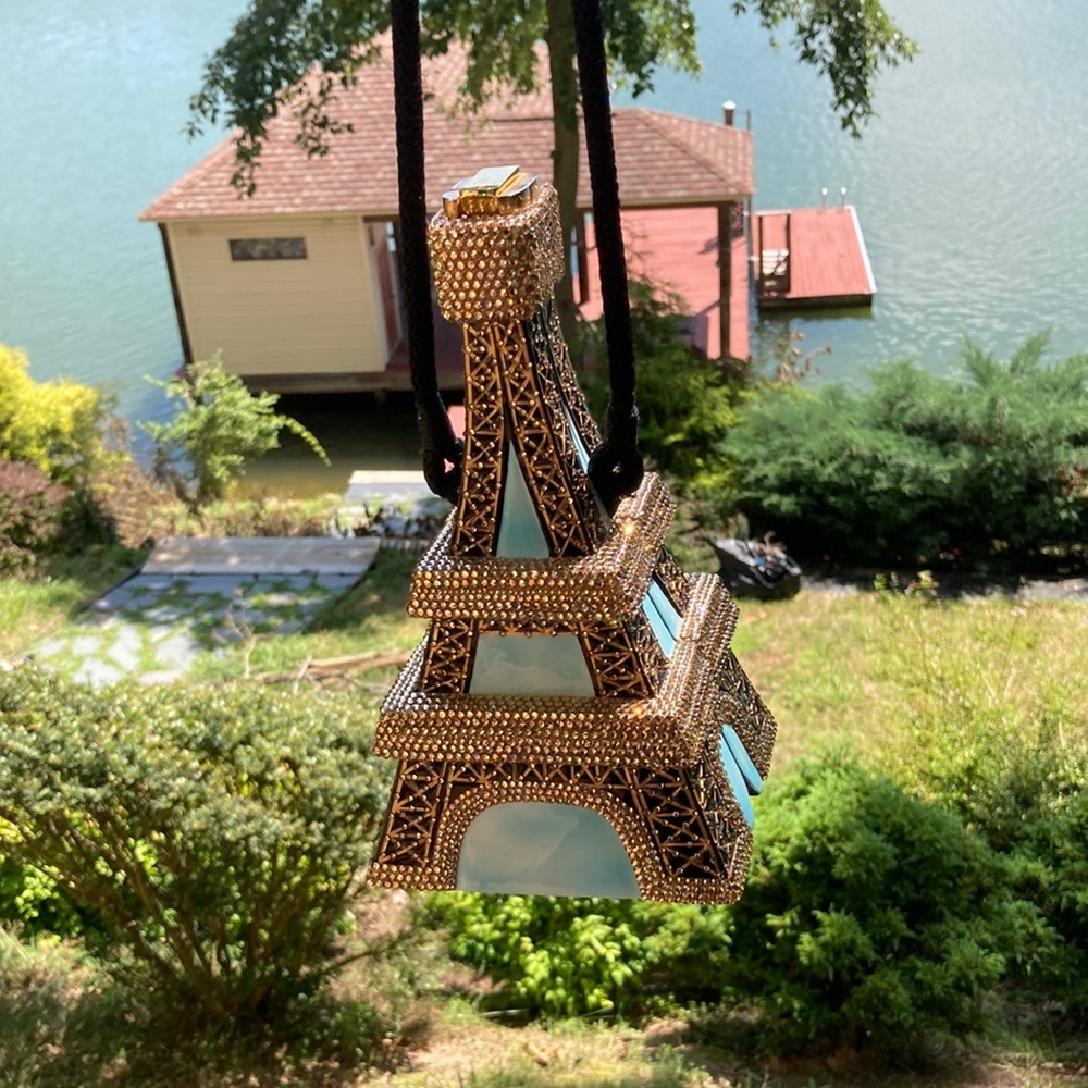 Timmy Woods Beverly Hills collection Eiffel Tower crystallized handbag